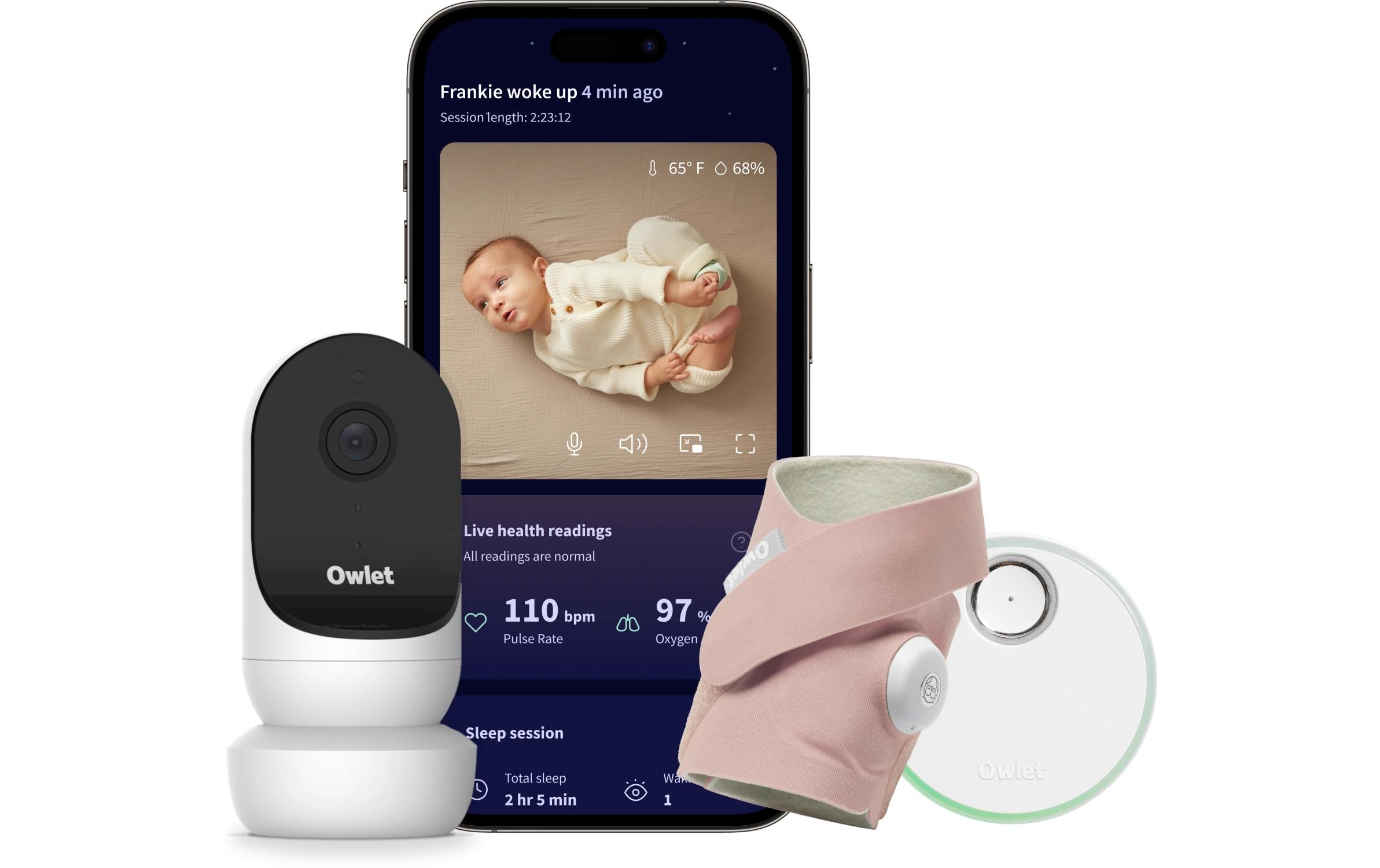 Babyphone Dream Sock + Cam 2 Bundle Edelrosa<br>Medizinisch geprüftes Babyphone mit Kamera