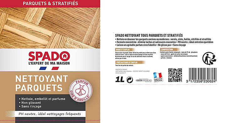 Nettoyant parquets et stratifiés senteur cire d'abeille Spado 1L