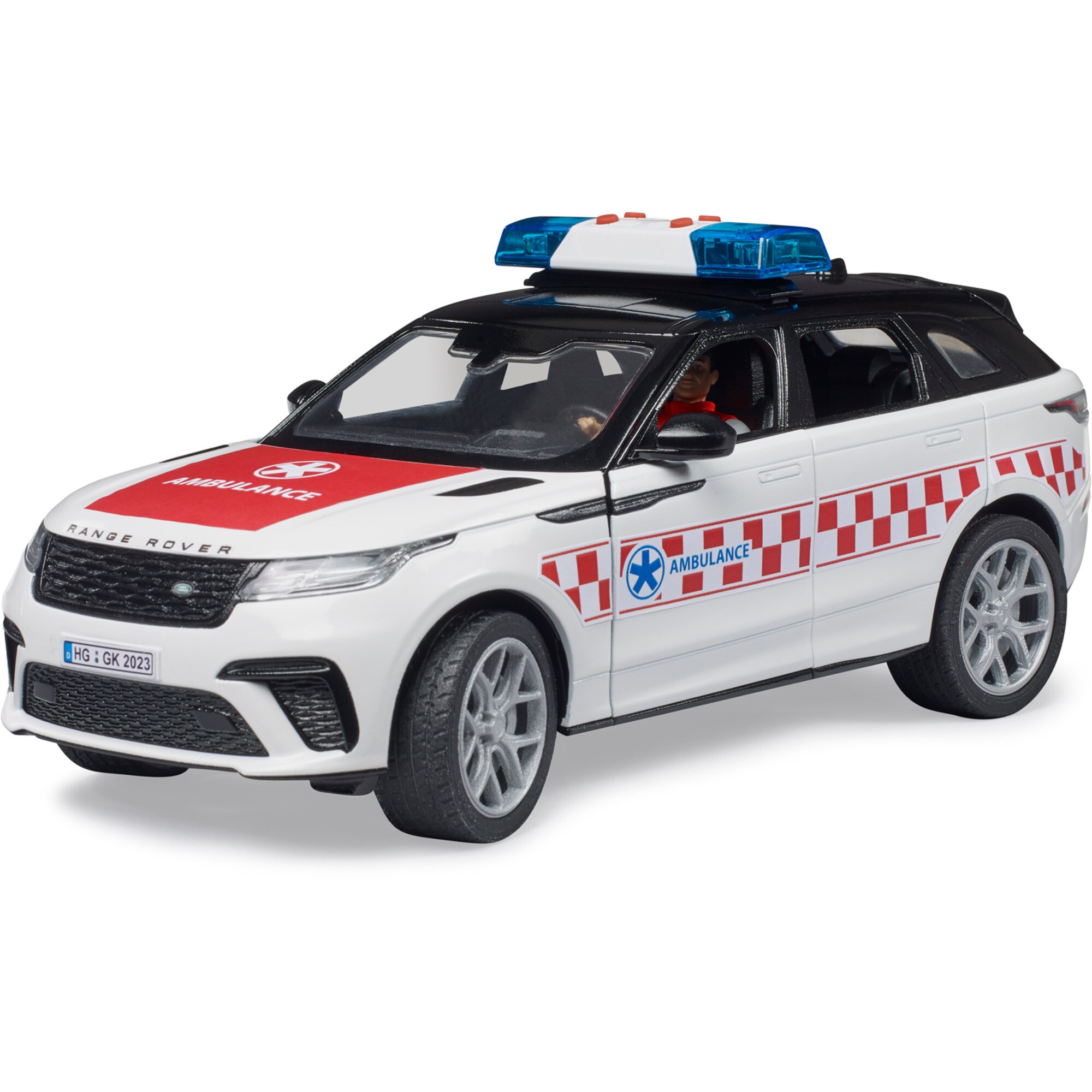 bruder Modellfahrzeug Range Rover Velar Notarztfahrzeug mit Fahrer