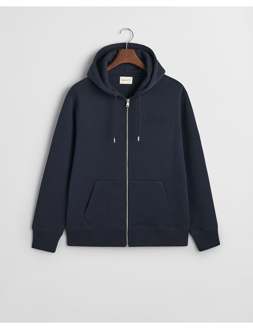 Embroidered Zip Sweatshirt Blue