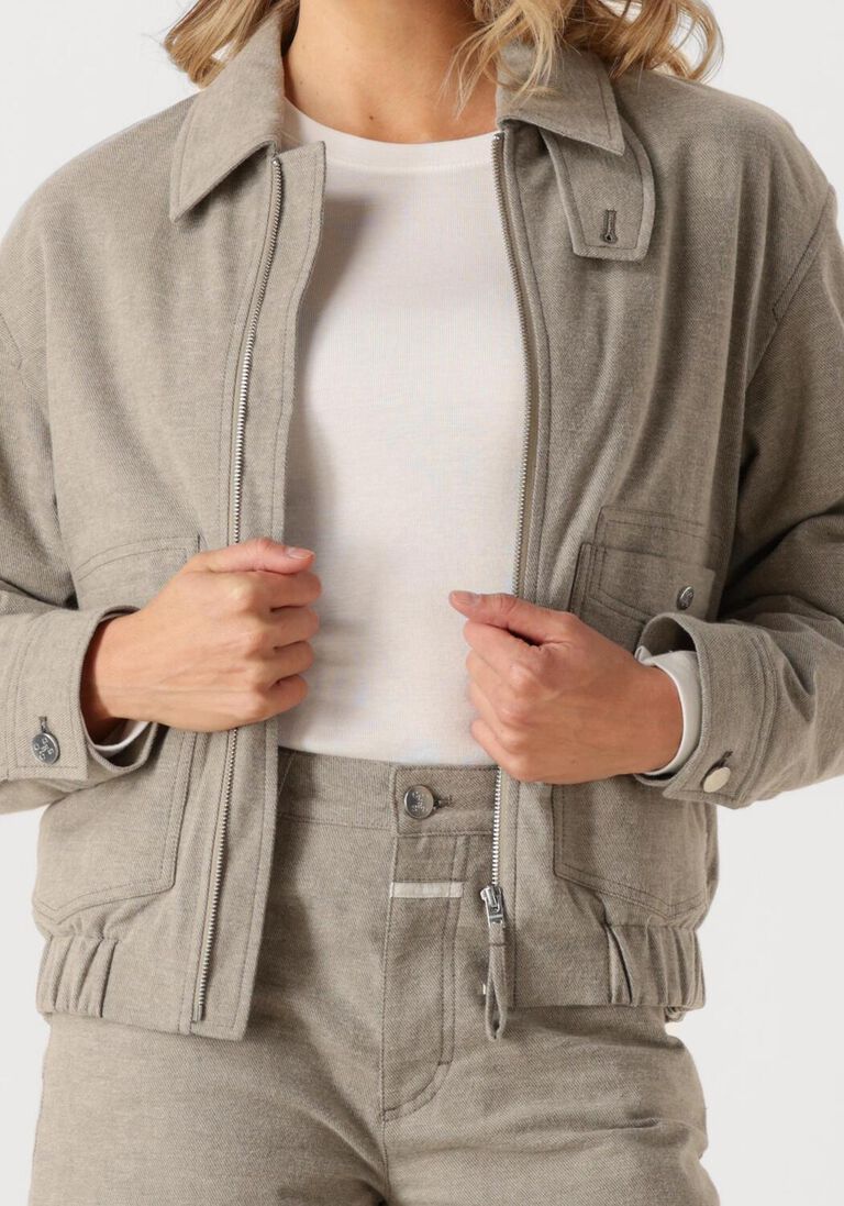 taupe closed jack zipped jacket