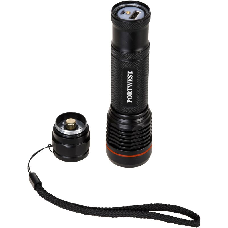 Portwest PA75 Torche rechargeable USB Noir
