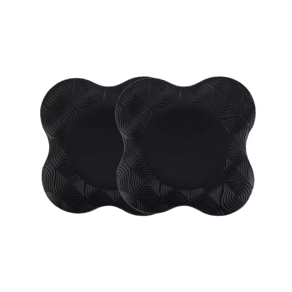(2er Set) Yoga Kniekissen Rutschfeste Pilates Gelenkschoner Matte Ellbogen Knie Pad - Schwarz
