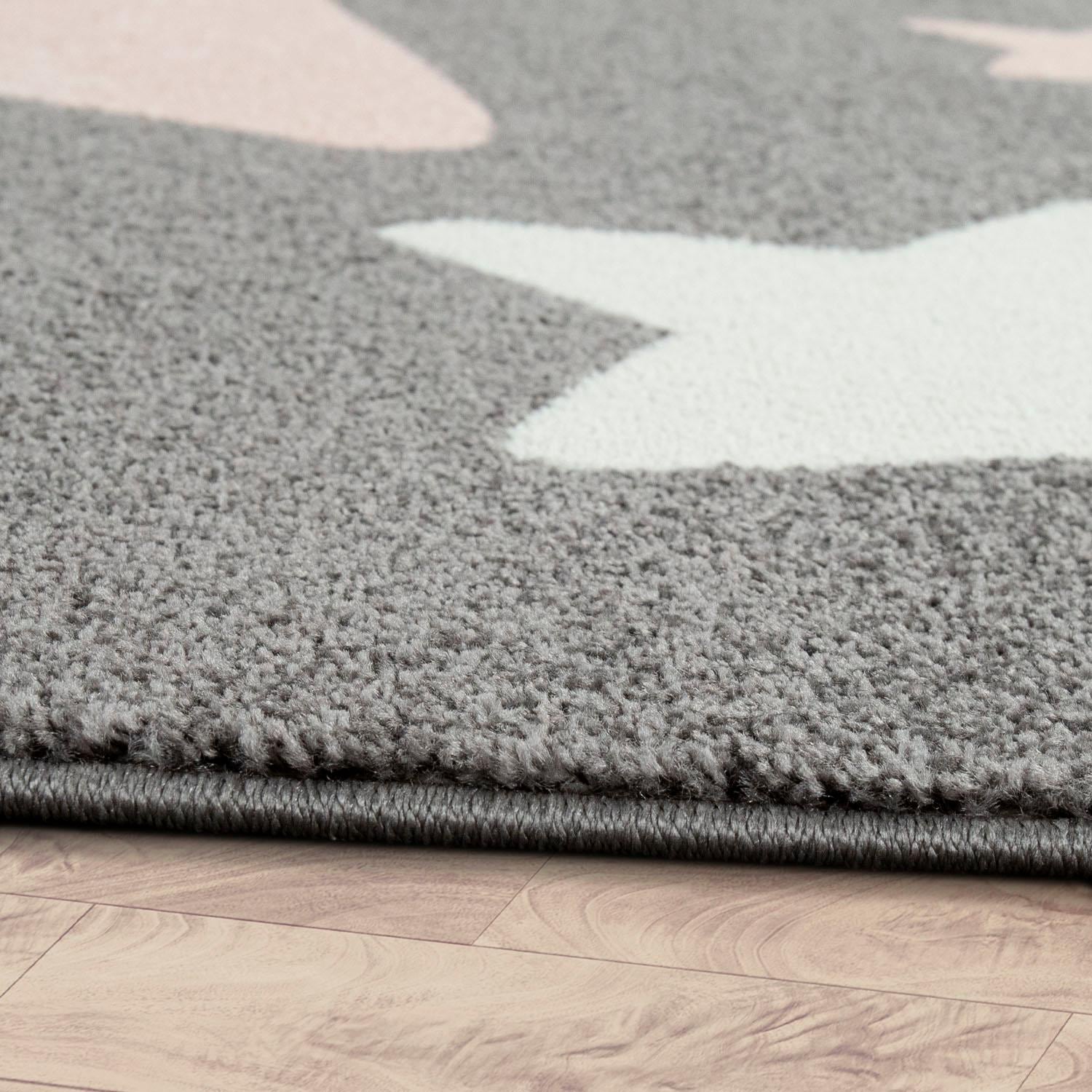 Paco Home Kinderteppich »Capri 330« rechteckig 11 mm Höhe Kurzflor, Motiv Sterne, Pastell-Farben, Kinderzimmer