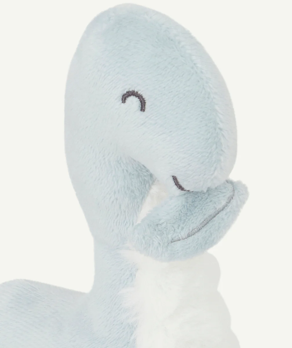 DOUDOU DINOSAURE BLEU BÉBÉ EN REMBOURRAGE RECYCLÉ