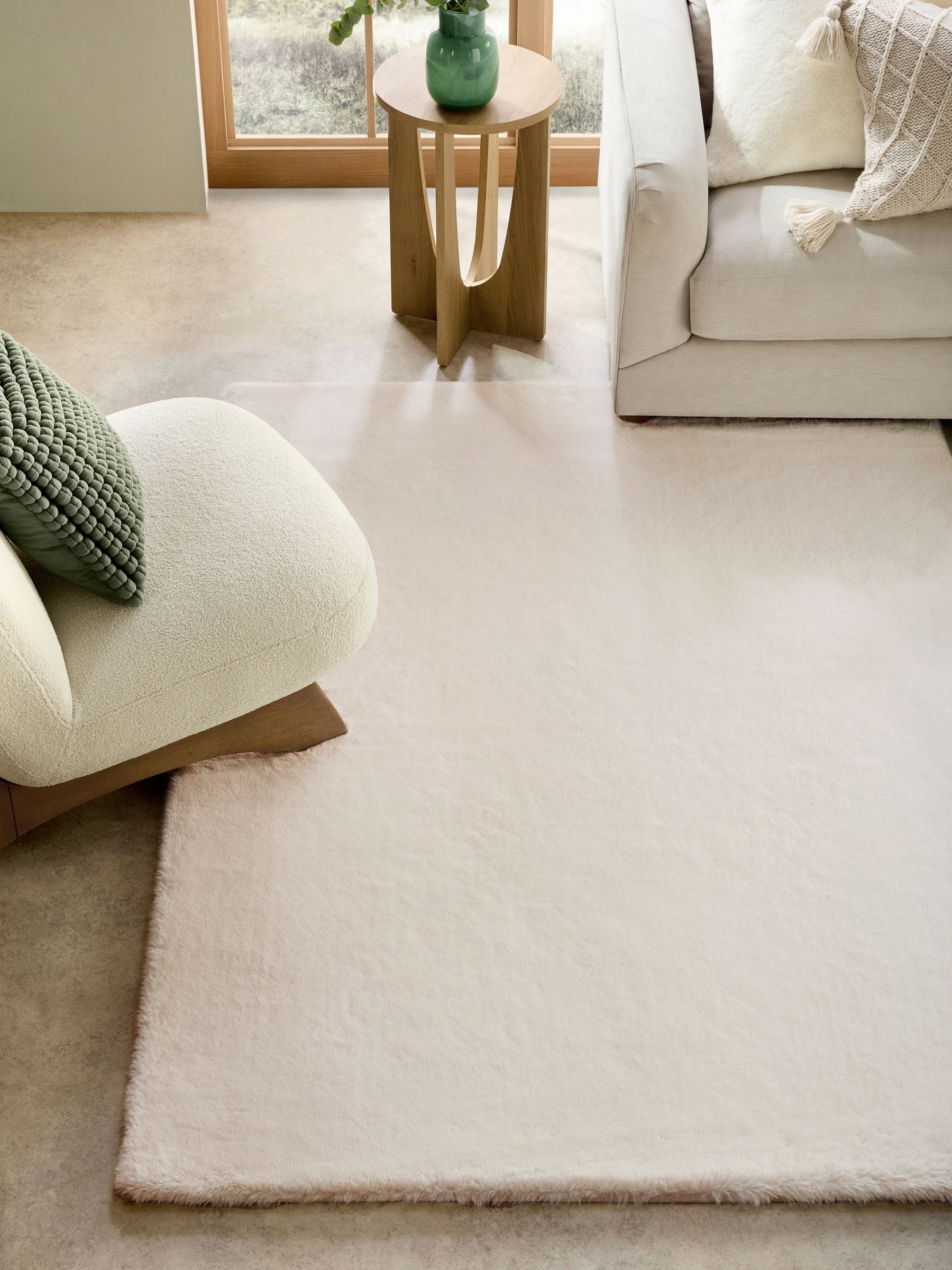 Pluche vloerkleed van imitatiebont