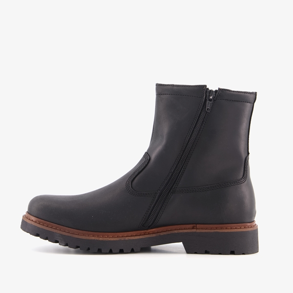 Van Beers gevoerde leren heren boots zwart