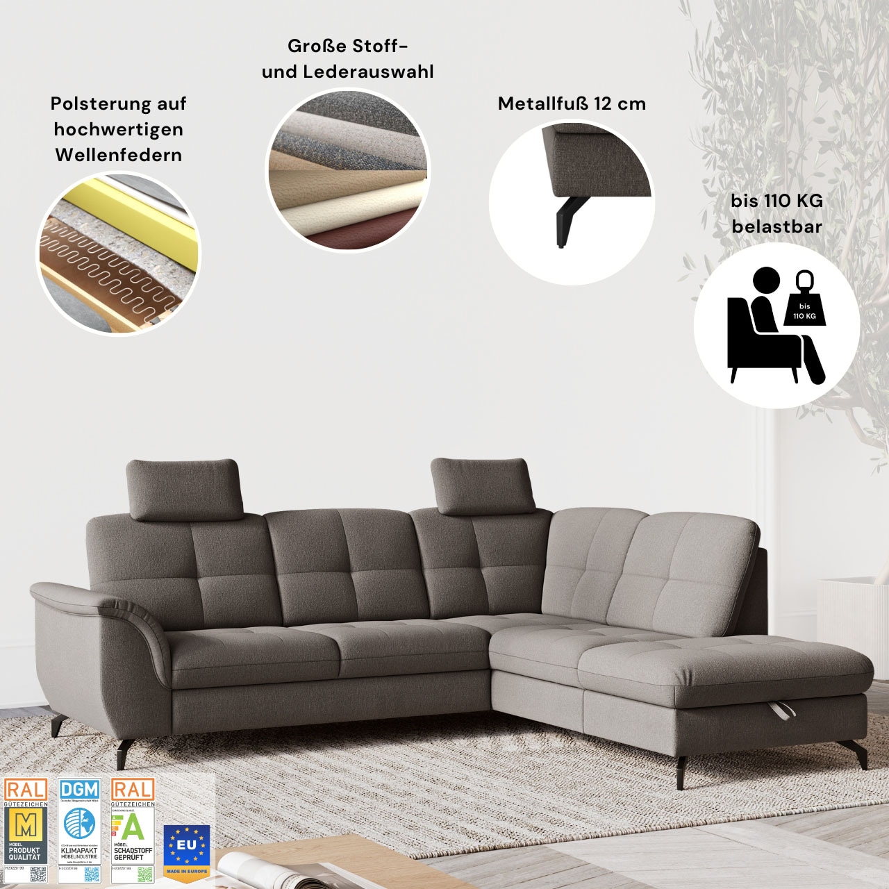 sit&more Wohnlandschaft »Zora« wahlweise mit Bettfunktion und Bettkasten