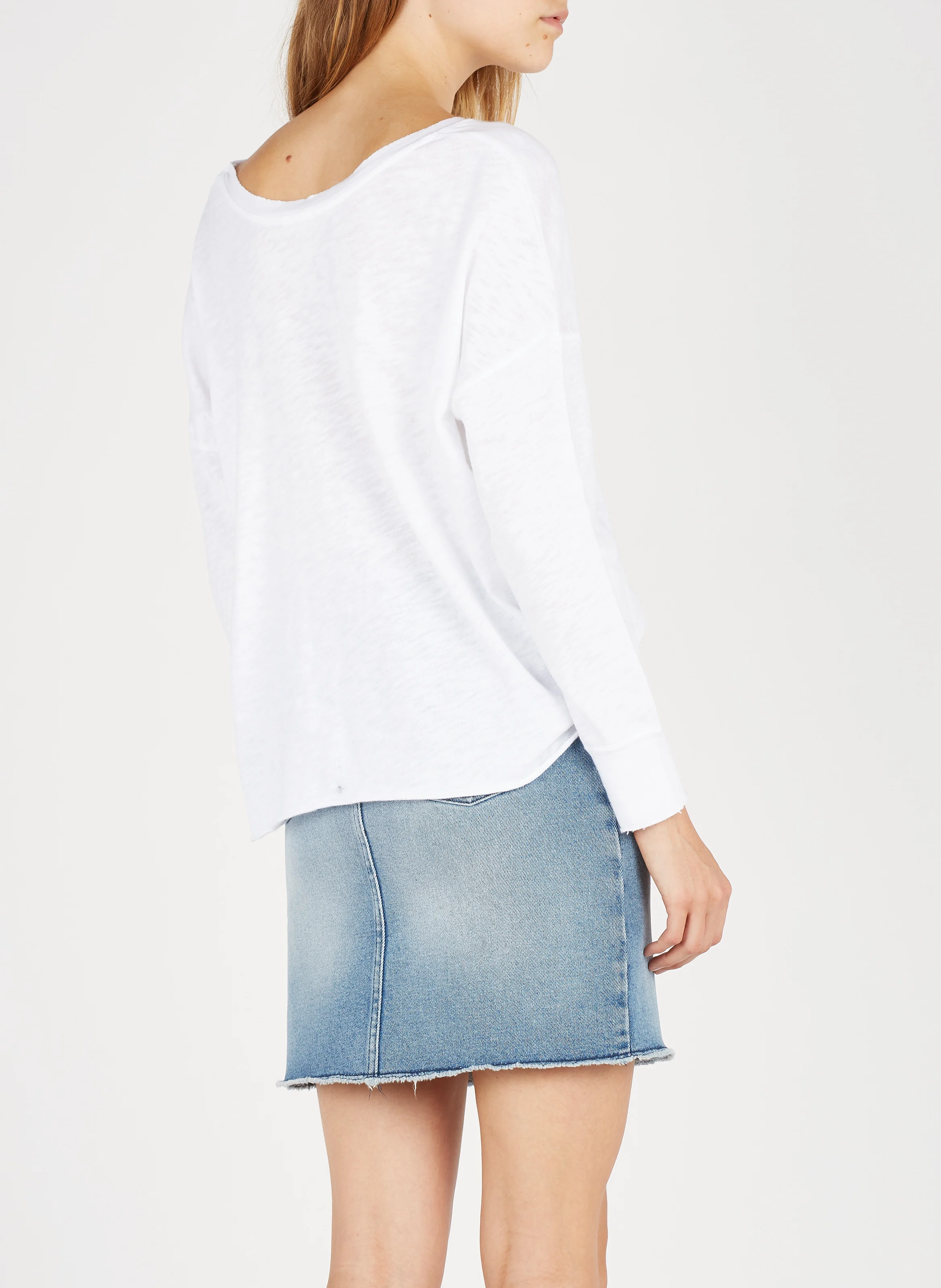 SONOMA - Tee-shirt col bateau en coton | Blanc