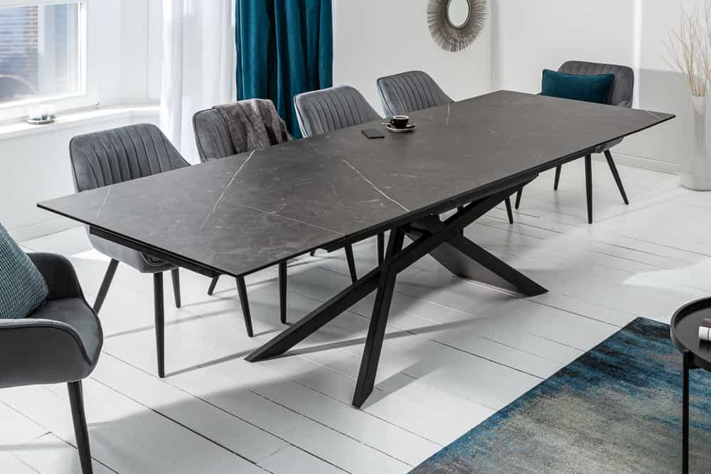 Ausziehbarer Esstisch EUPHORIA 180-220-260cm Graphit Keramik made in Italy