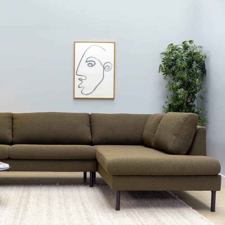 Nuuck - Mette Ecksofa, 282 x 92 cm, Recamiere rechts, hellgrau