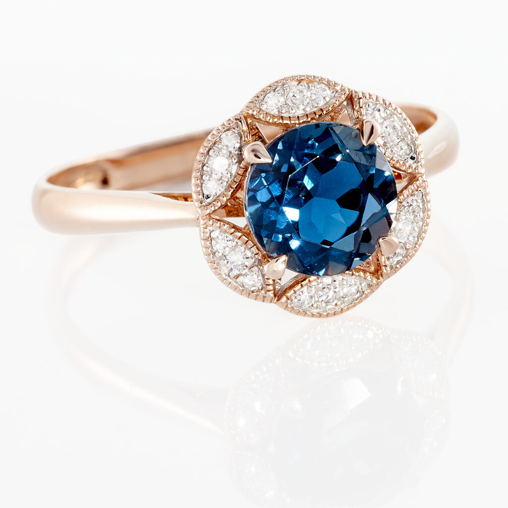 Bague Adryene Or Rose Topaze Et Oxyde De Zirconium