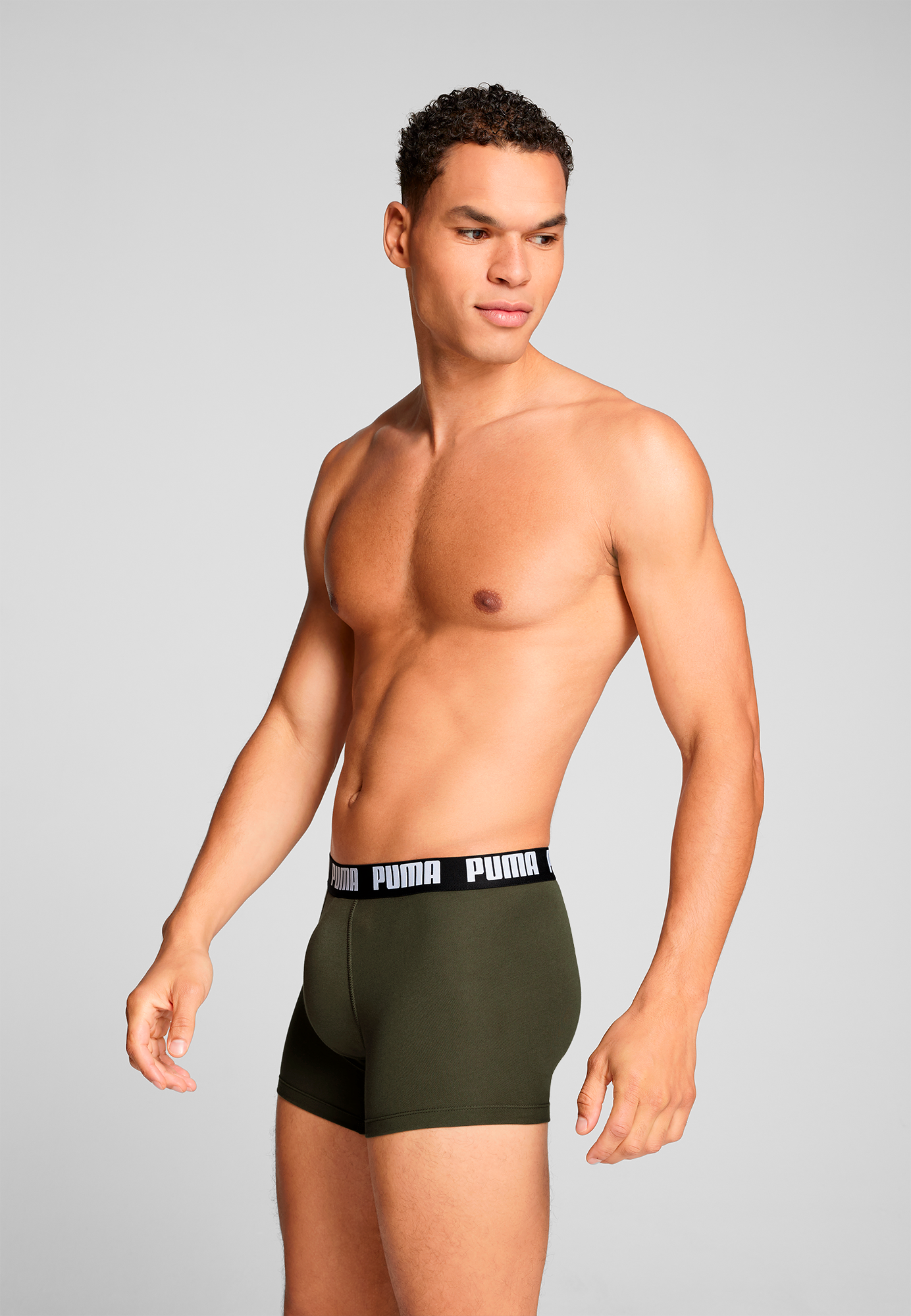 PUMA Boxershorts »PUMA MEN EVERYDAY BASIC BOXERS 2P«, 2er Packer Packung, mit Logobund