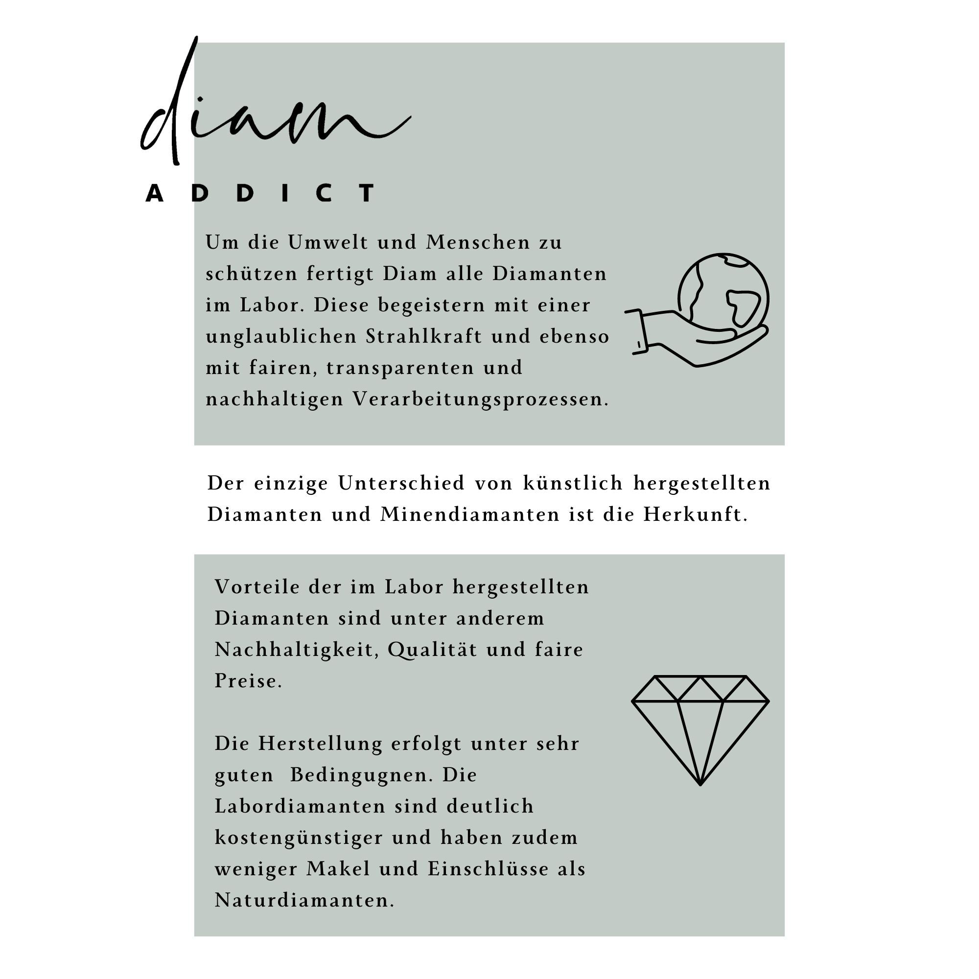 Diam Addict Halskette 585 Gelbgold mit im Labor gezüchteten Diamanten