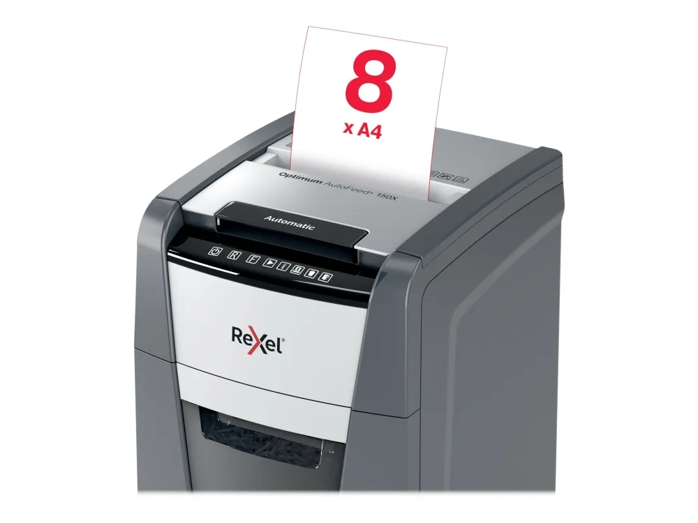 Makulator Rexel Optimum AutoFeed  150X krydsmakulering 4x28 mm (P-4)