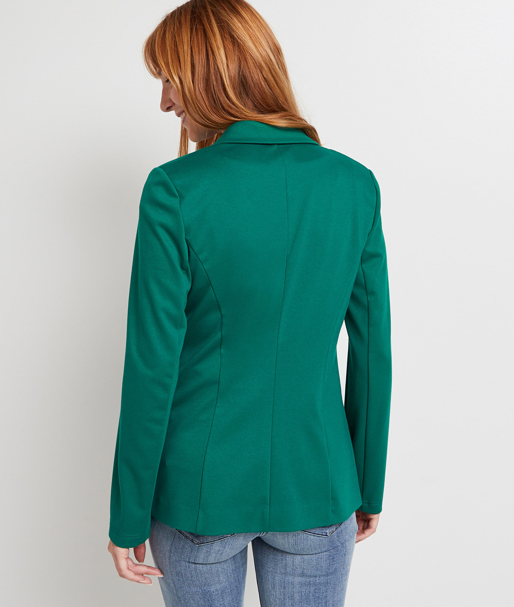 Veste en maille col tailleur femme - VERT