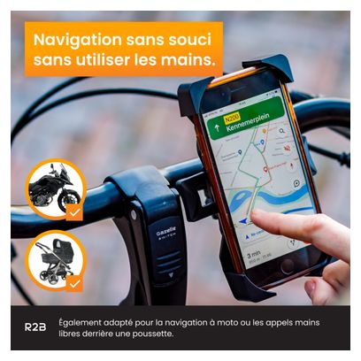 Support et Protection Smartphone Support de téléphone portable pour vélo R2B Rotation à 360 Degrés