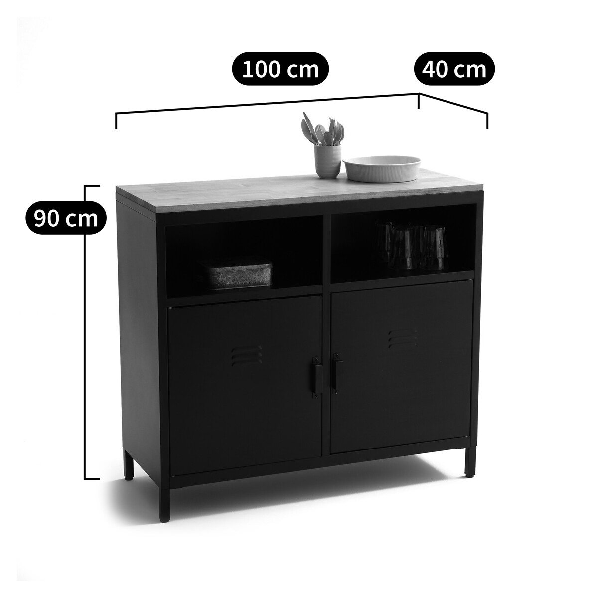 LA REDOUTE INTERIEURS<br>Móvel cozinha 2 portas, 2 nichos HIBA
