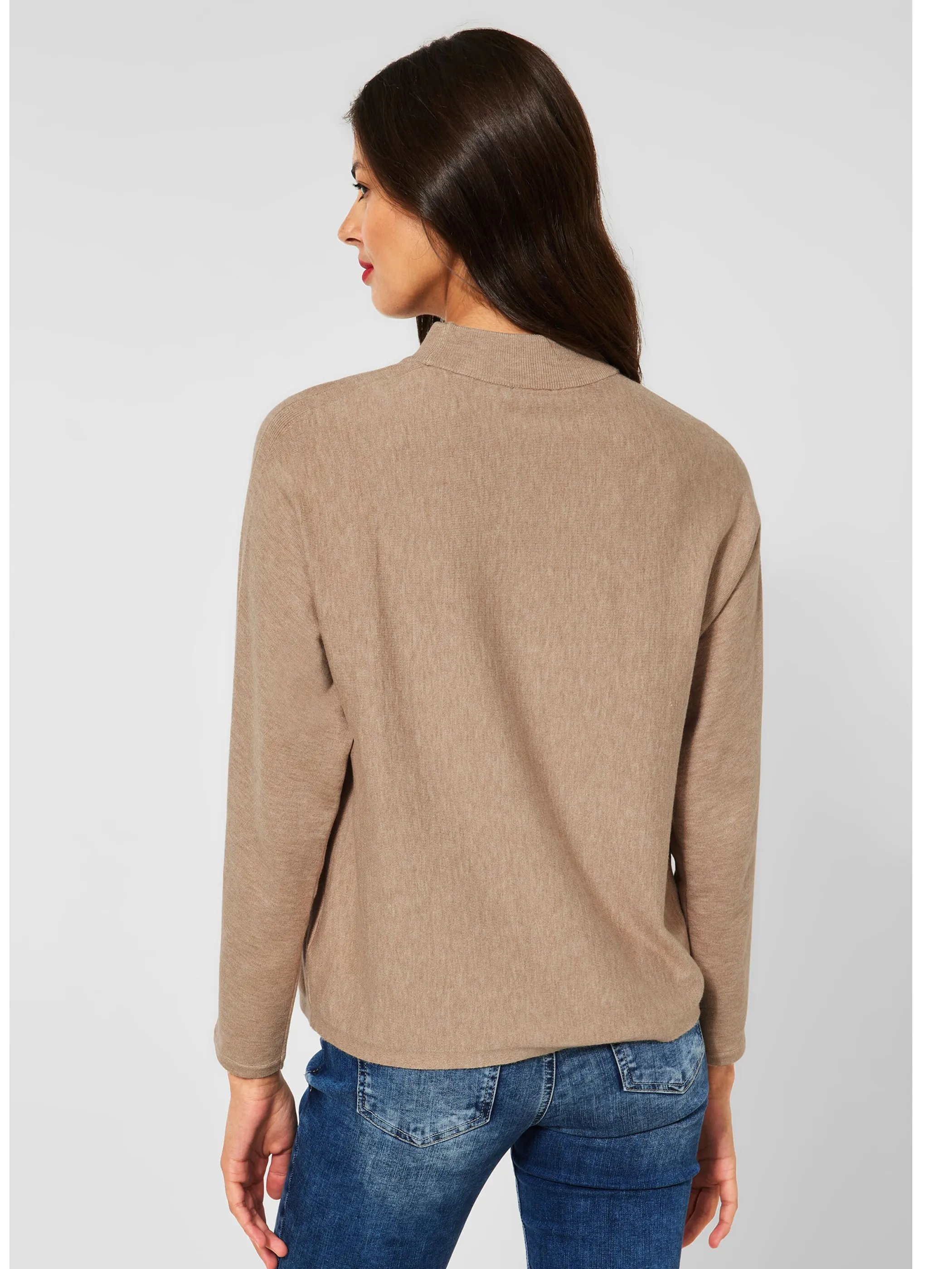 Damen Feinstrick-Pullover mit Stehkragen