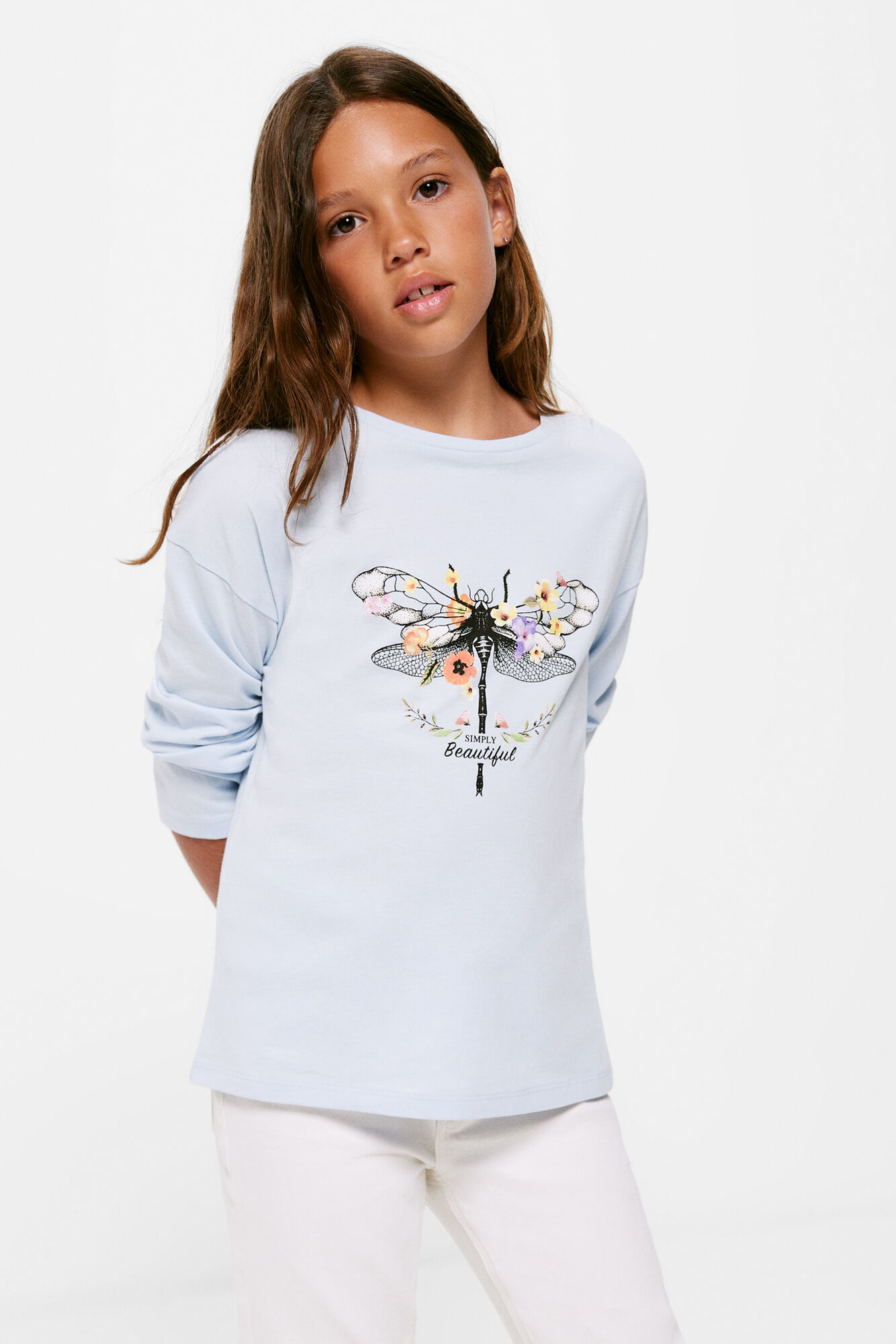 Camiseta infantil com estampa de libélula