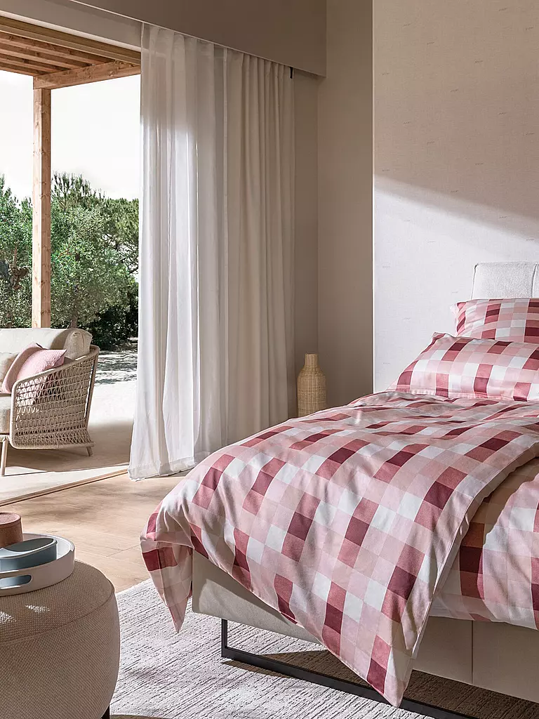 JOOP Satin Bettwäsche MESH 70x90cm/140x200cm Blush koralle