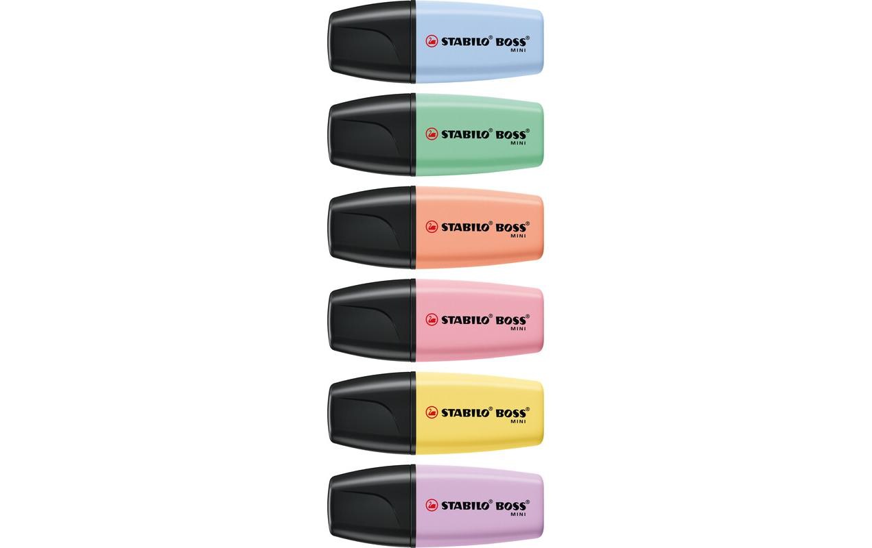 Textmarker Boss Mini Pastell 6er EtuiMarker im kompakten Miniformat