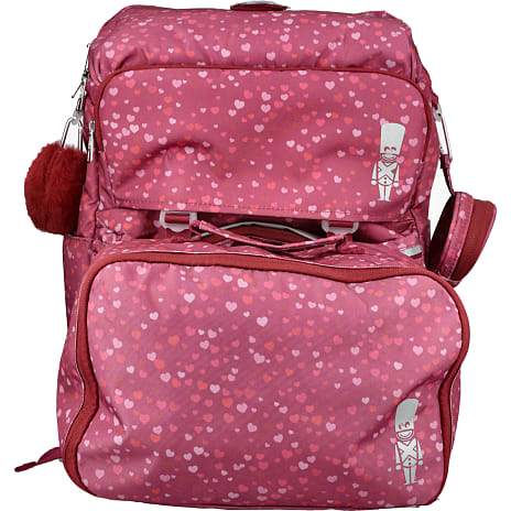 Danpen skoletaske - pink med hjerter