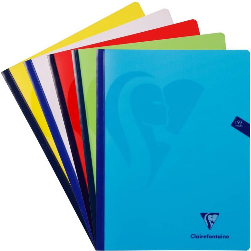 Mimesys cahier brochure cousue 24x32cm 192 pages petits carreaux couverture polypropylène Couleur aléatoire - Assortis