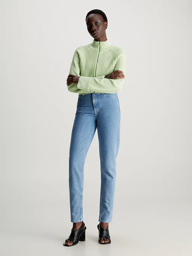 Calça jeans de mãe