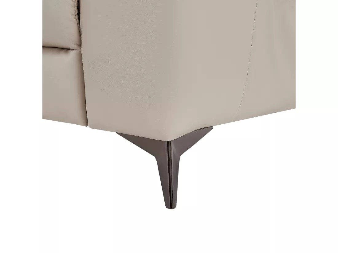 Canapé d'angle gauche relax électrique en cuir crème FORLO