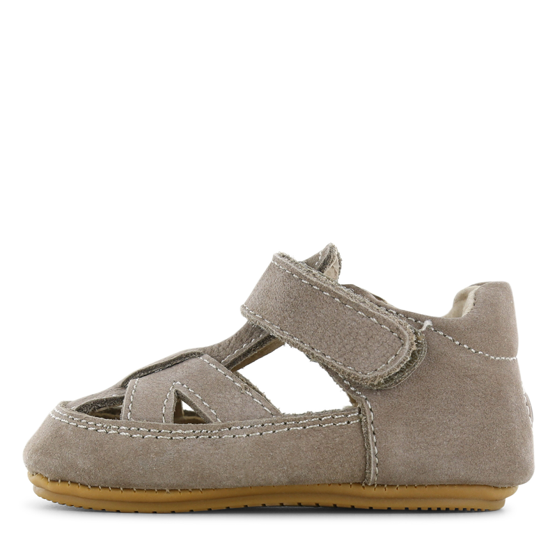 Shoesme taupe BABY-PROOF® open schoentje Microleer | Uni schoenen