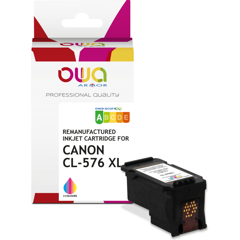 Cartouche d'encre remanufacturée OWA - standard - 3 Couleurs - pour CANON CL-576 XL