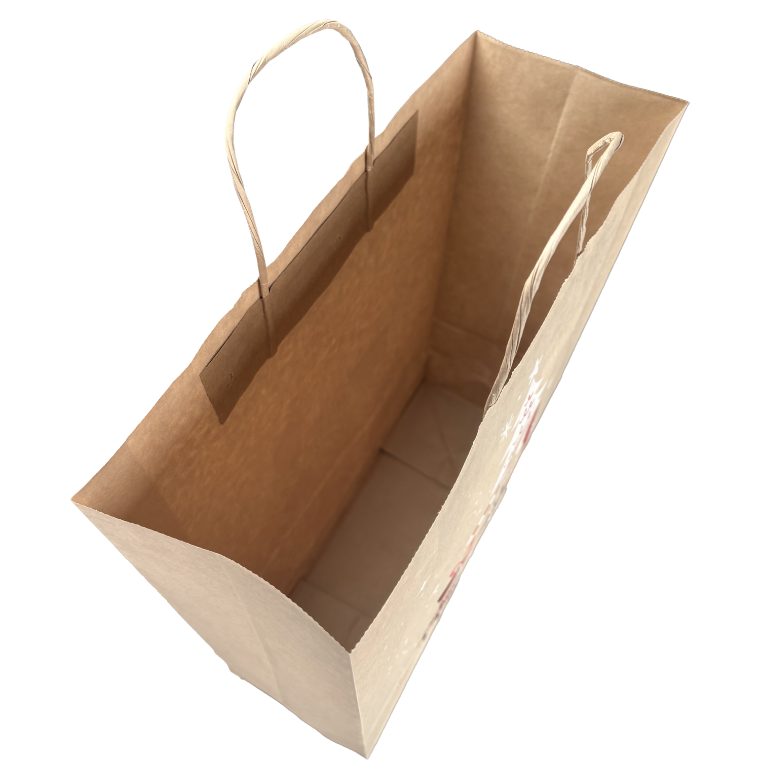 Tas, Boom, Papier, gedraaid papieren koord, 32x 12x41cm, draagtas, bruin/rood/wit/zwart