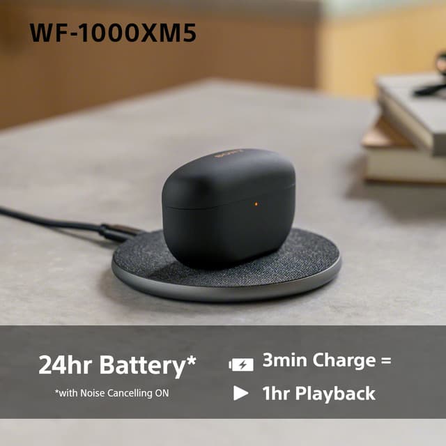 Sony WF-1000XM5 True Wireless in-ear høretelefoner (sølv)
