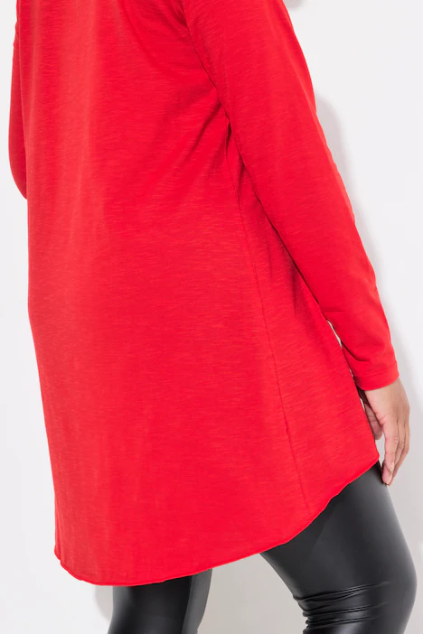 Longshirt, bequeme Passform, Rundhals, Langarm, rot