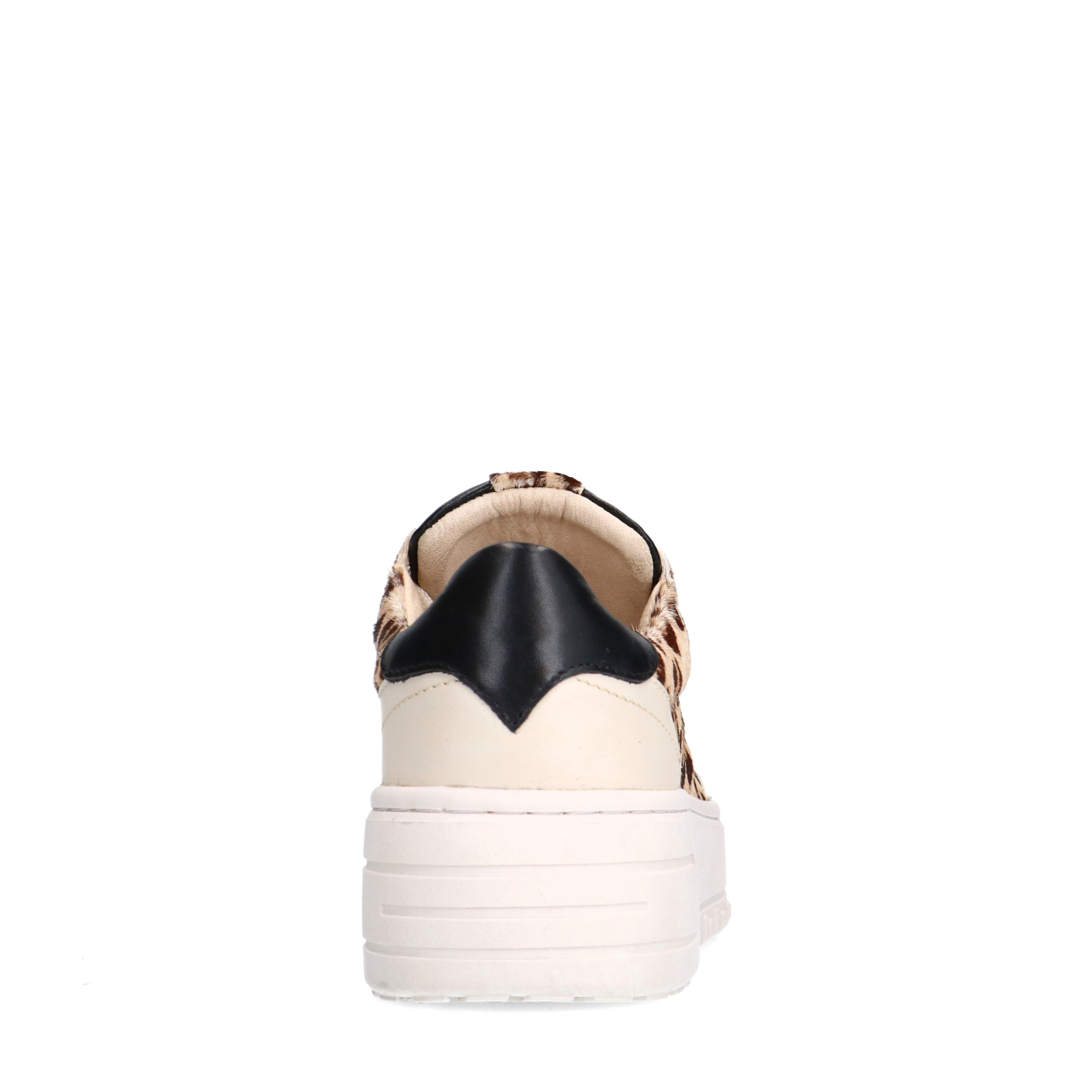 Leopard sneakers met ponyhair