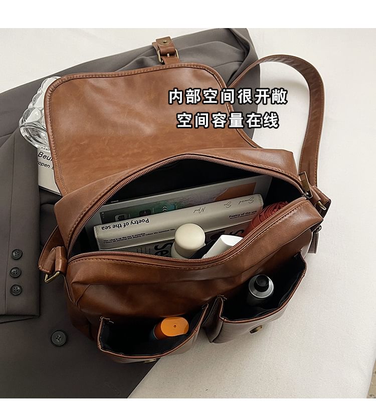 Velocia - Multi-Pocket Kunstleren Messenger Bag