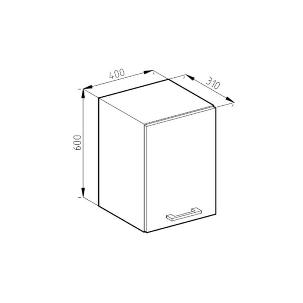 VICCO Küchenschrank Hängeschrank 40 cm R-Line Anthrazit