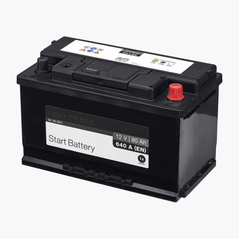 Startbatteri, 12 V, 80 Ah