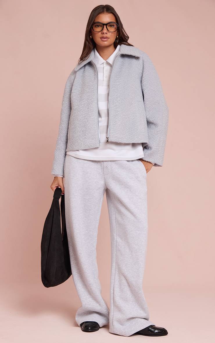 Bleu Clair Veste Zippée En Bouclé