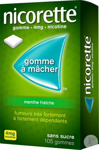 Nicorette 4mg Nicotine Gommes À Mâcher Menthe Fraîche Sans Sucre Pièces 105