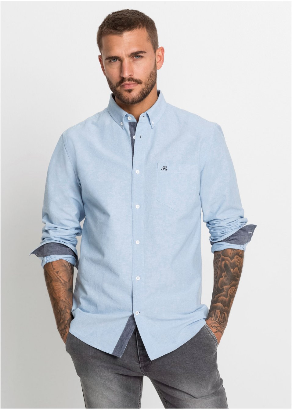 Chemise manches longues à broderie