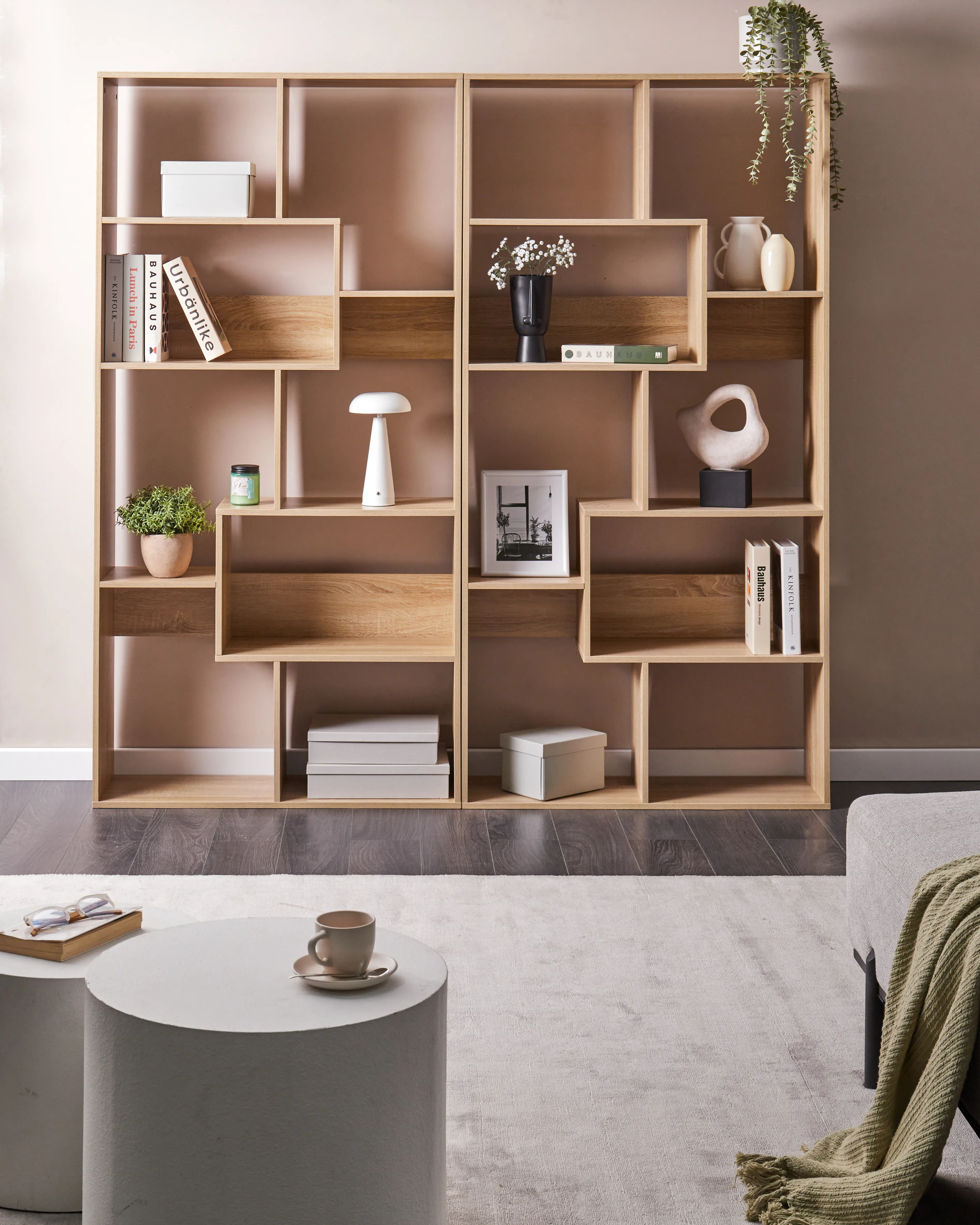 Boekenkast met 6 planken CHATEH 180 cm Lichtbruin