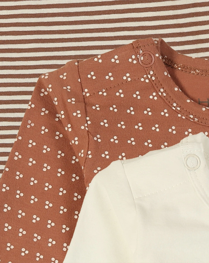 Langarm-Body BASE 3er Pack in mocca
