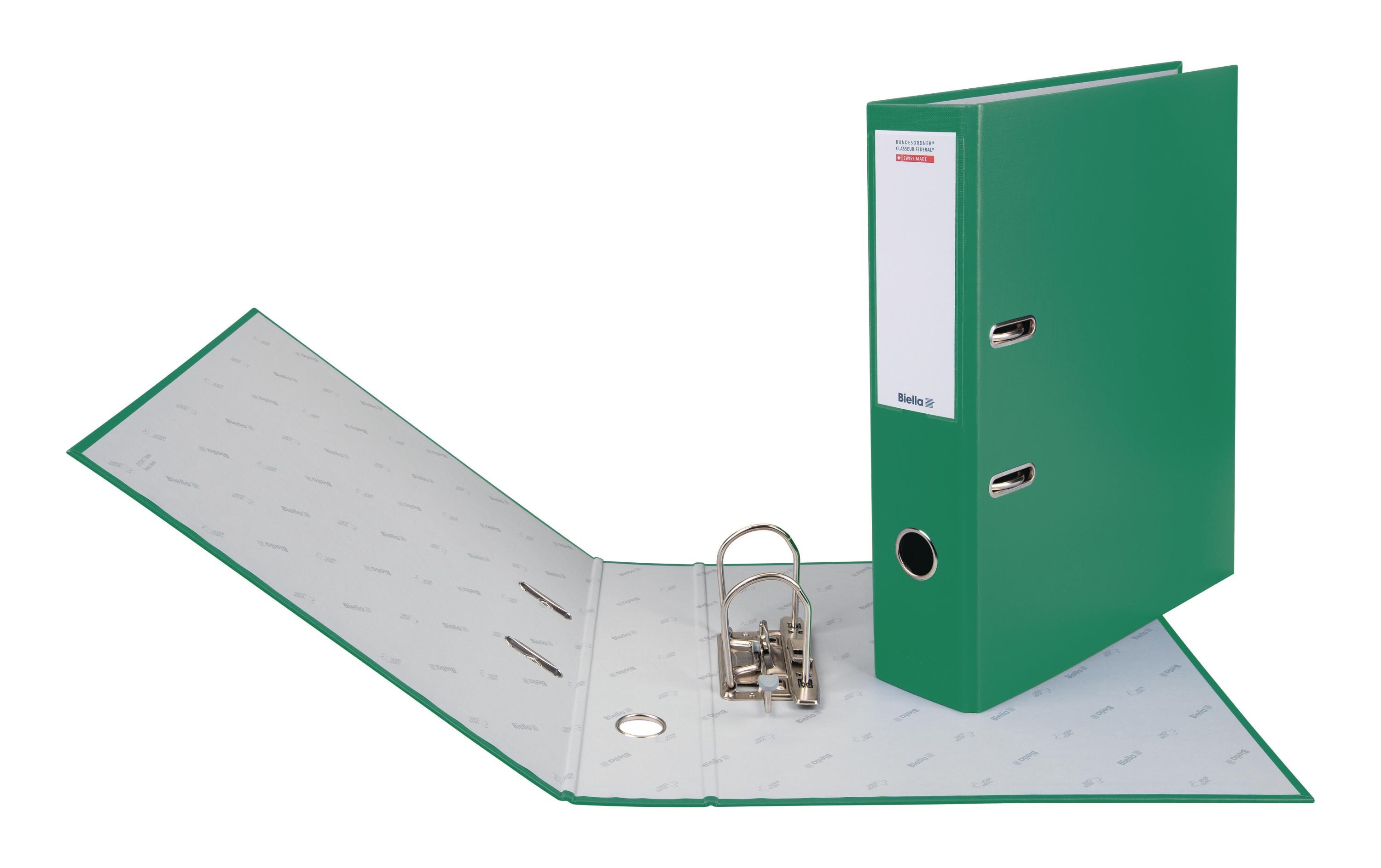 Bundesordner A4 7 cm, GrünMit Hebelmechanik Strong und mit Druck-Niederhalter