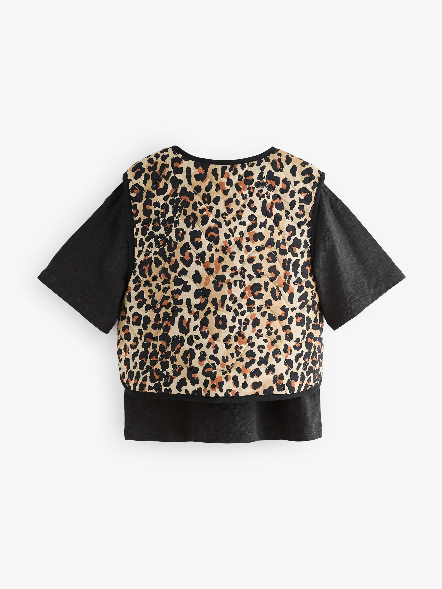 Dierenprint - 100% katoenen Bodywarmer en T-shirt Set (3-16jr)