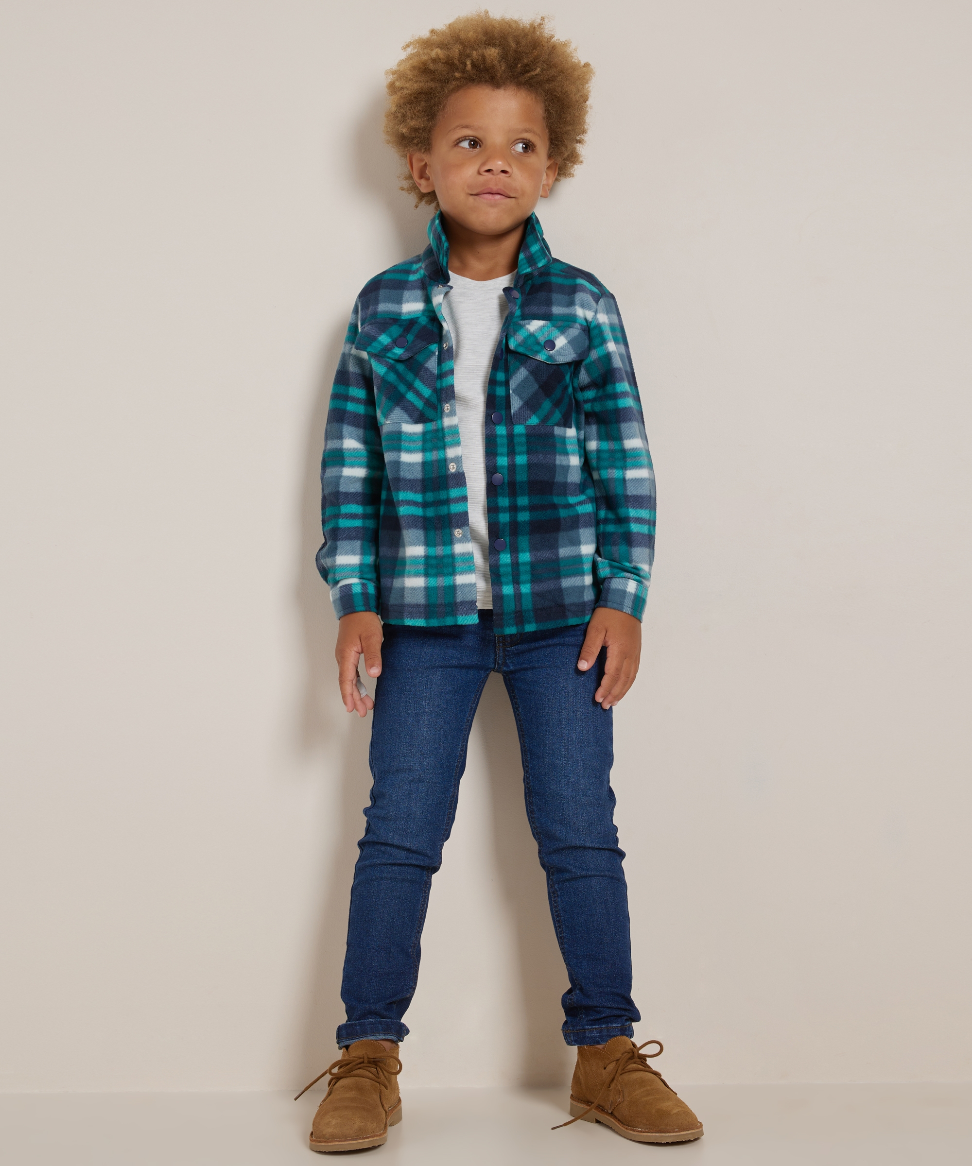 fleece overshirt met knopen