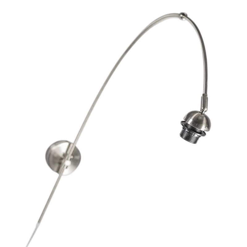 Moderne wandlamp staal zonder kap - Boog