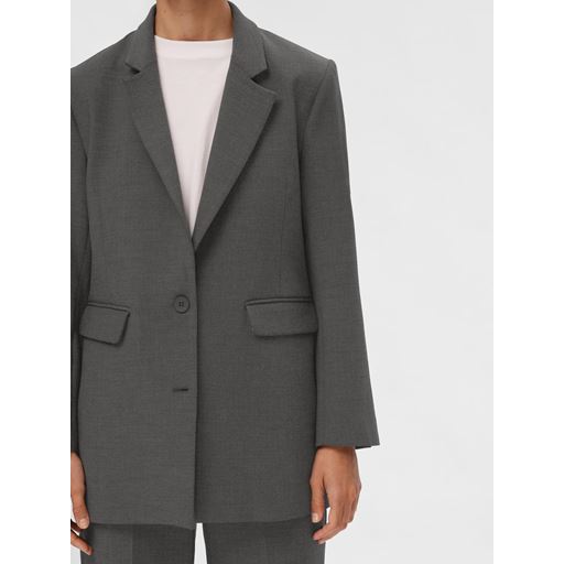 Selected Femme Rita Relaxed Blazer, Dark Grey Melange, 36