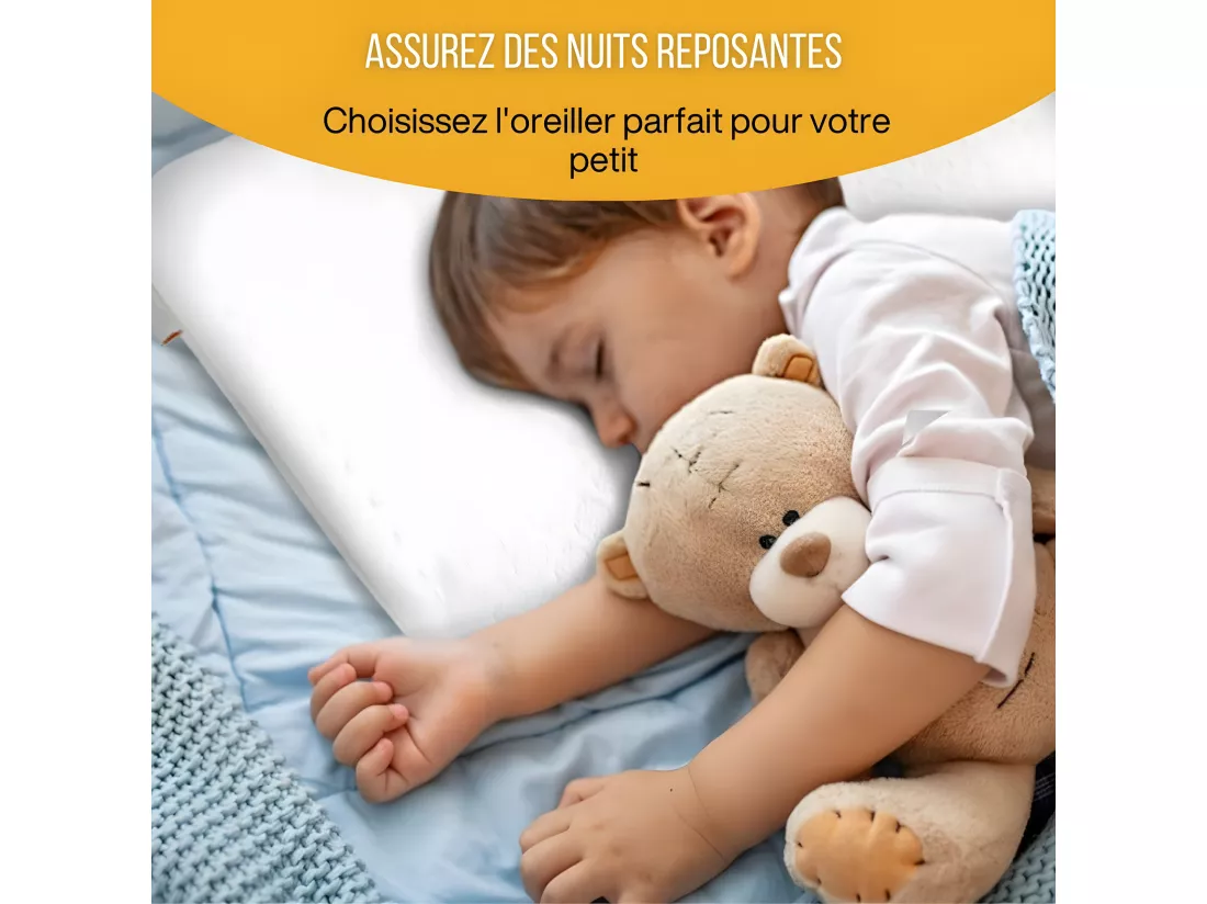 Oreiller Enfant Respirant en Tissu de Bambou 50x30x5,5 INPHYSIO